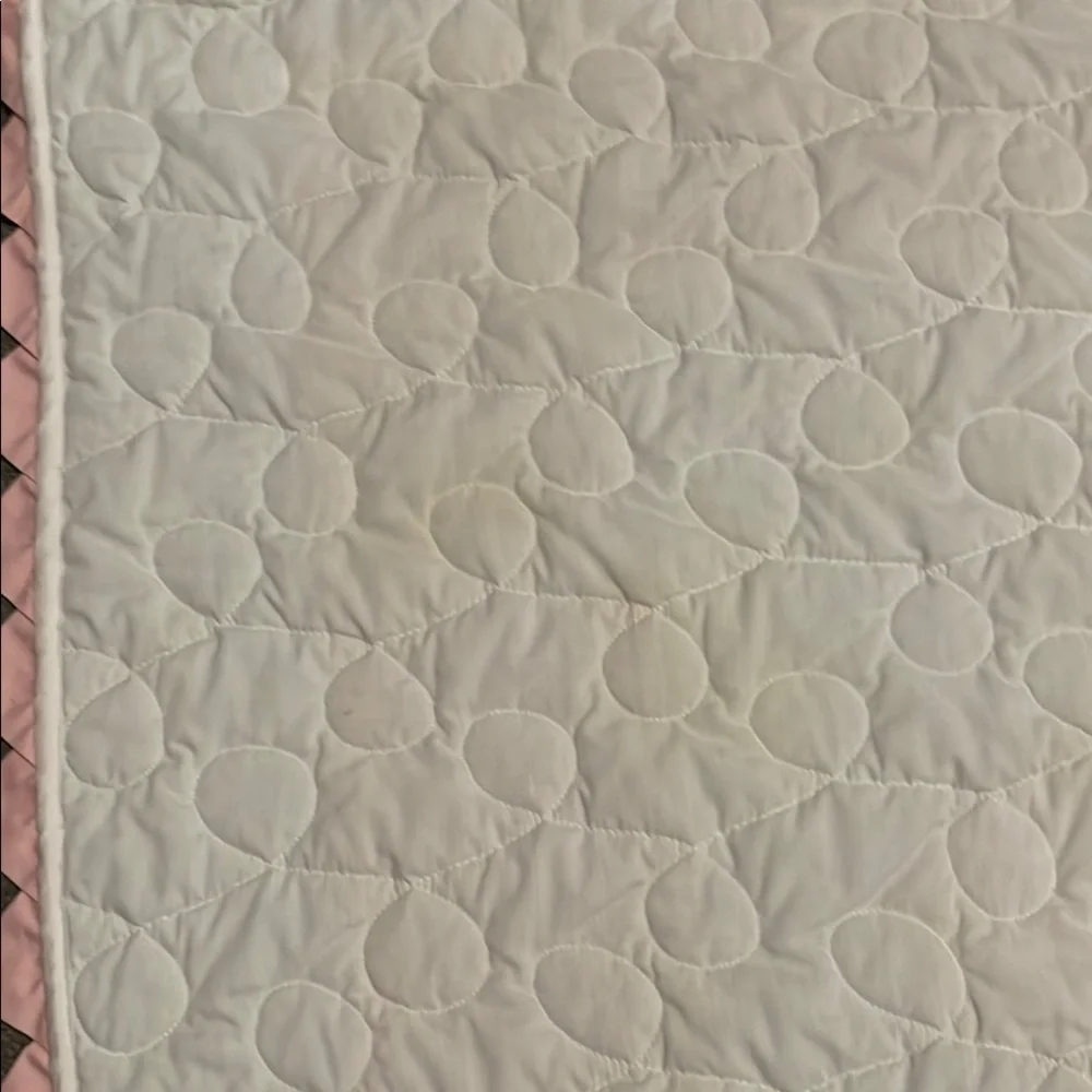 Handmade in 1992 Pink and White Elephant Baby Quilt